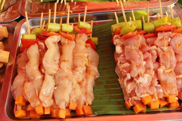 Barbecue Maiale Alla Griglia Delizioso Nel Cibo Strada — Foto Stock