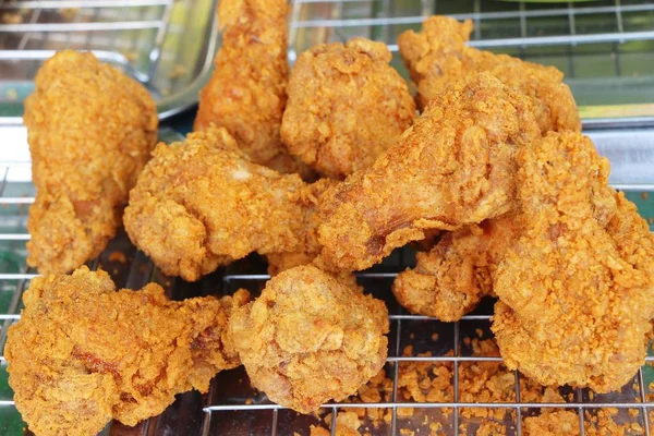 Poulet Frit Est Délicieux Dans Nourriture Rue — Photo