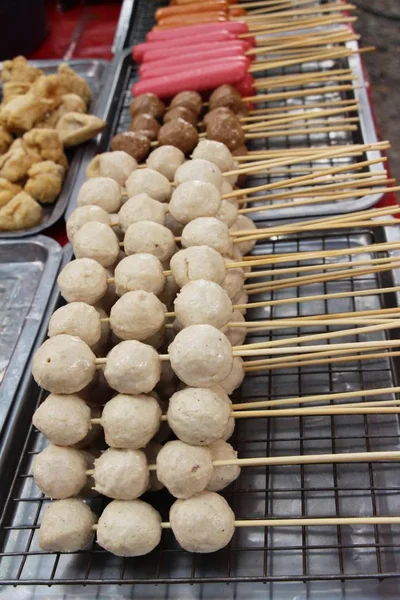 Bakso Goreng Sangat Enak Makanan Jalanan — Stok Foto