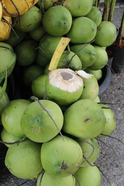 Kokosnoot Vrucht Heerlijk Straat Eten — Stockfoto