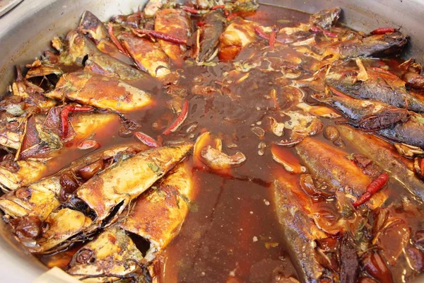 Boiled Mackerel Soup Street Food — Stock Photo, Image