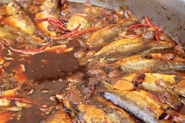 Gekochte Makrelen Suppe Beim Streetfood — Stockfoto