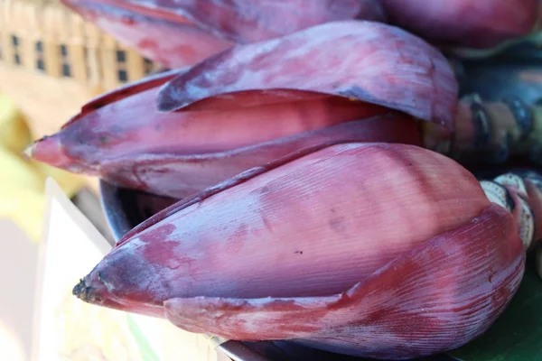 Fioritura Banana Cucinare Cibo Strada — Foto Stock