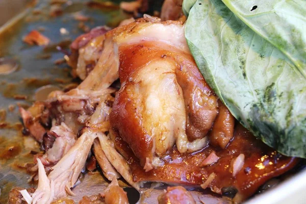 Kaki Babi Rebus Lezat Dalam Makanan Jalanan — Stok Foto