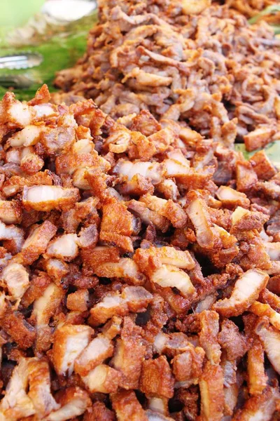 Cerdo Frito Con Ajo Comida Callejera —  Fotos de Stock