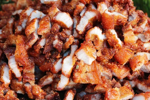 Cerdo Frito Con Ajo Comida Callejera — Foto de Stock