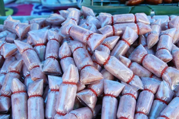 Sour Pork Wrapped Banana Leaves Delicious — Stock Photo, Image