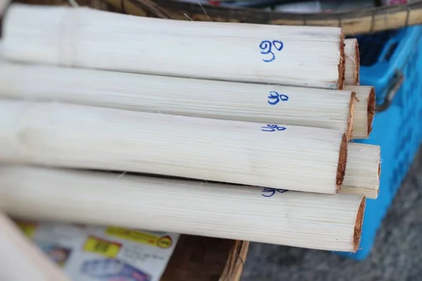 Hindistan Cevizi Sütü Ile Yapışkan Pirinç Bambu Kavrulmuş — Stok fotoğraf