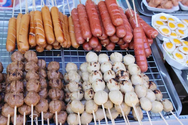 Gegrilde Gehaktballetjes Heerlijk Straat Eten — Stockfoto