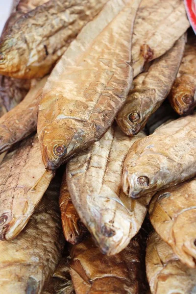 Gedroogde Vis Voor Het Koken Straat Eten — Stockfoto