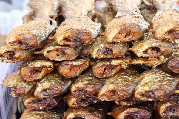 Gedroogde Vis Voor Het Koken Straat Eten — Stockfoto