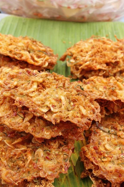 Pastel Camarones Fritos Delicioso Mercado —  Fotos de Stock