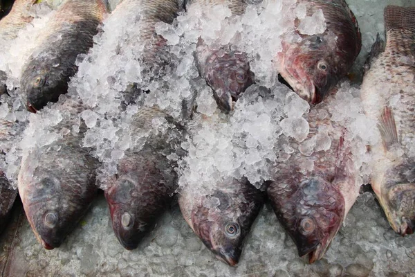 屋台で調理するための新鮮な魚 — ストック写真