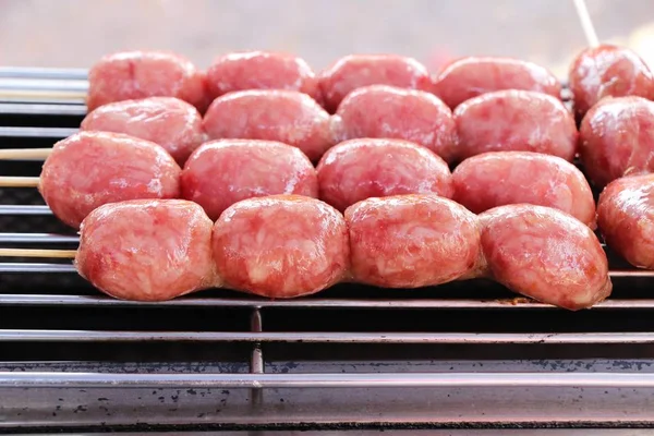 Grillwurst Asiatisch Lecker Beim Streetfood — Stockfoto