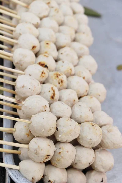 Bakso Panggang Sangat Enak Makanan Jalanan — Stok Foto