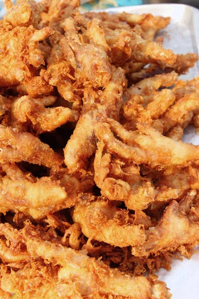 Piedi Pollo Fritti Deliziosi Nel Cibo Strada — Foto Stock