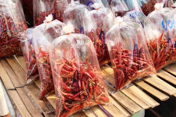 Dried chilli for cooking in the market — Stock Photo, Image