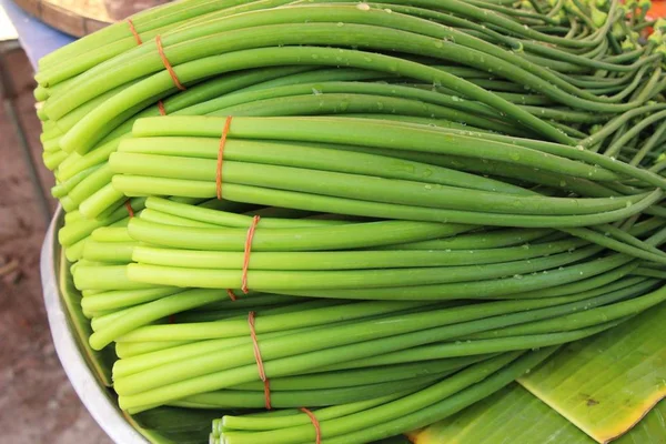 Tallo de flor de cebolla para cocinar en el mercado — Foto de Stock