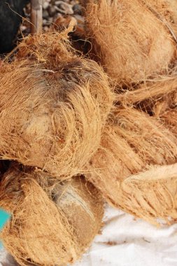 Hindistan cevizi meyve sokak gıda lezzetlidir