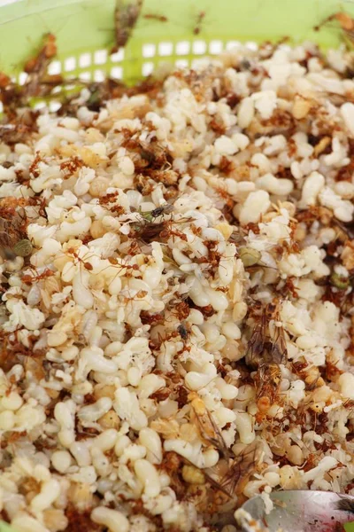 Eieren mieren voor het koken op de markt — Stockfoto
