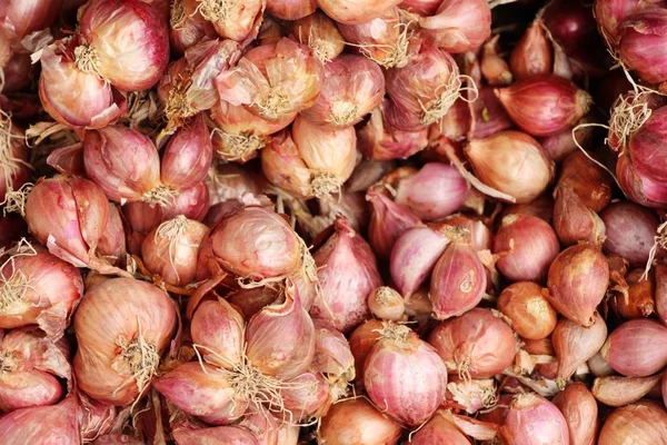 La chalota - la cebolla asiática roja a la comida callejera — Foto de Stock