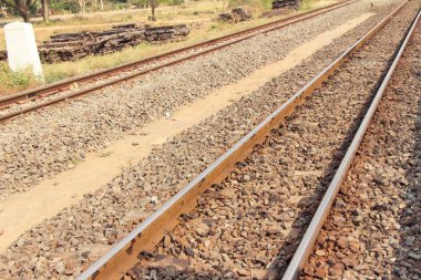 Trenler için eski demiryolu rayları vintage tarzı 