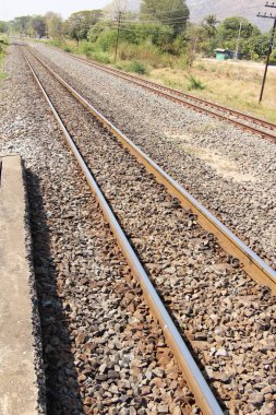 Trenler için eski demiryolu rayları vintage tarzı 