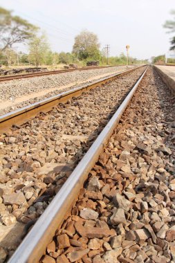 Trenler için eski demiryolu rayları vintage tarzı 