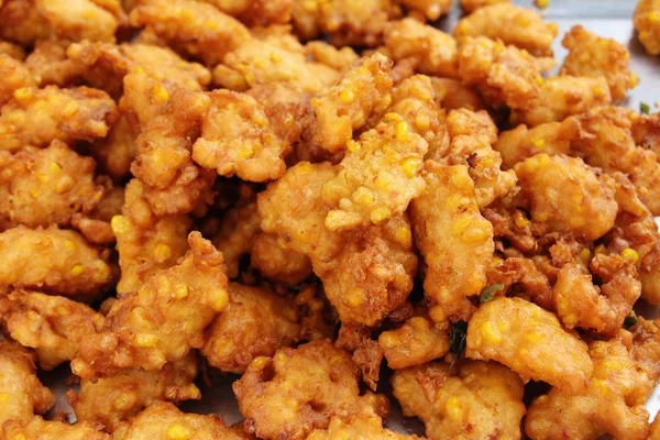 Fried corn cake is delicious at street food