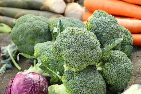 Брокколи овощи для приготовления пищи на рынке — стоковое фото