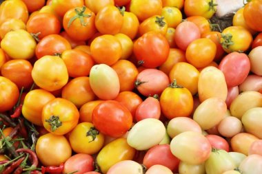 Sokak gıda yemek için taze domates