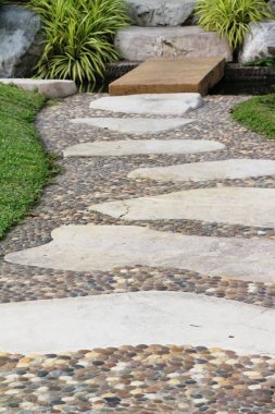 Doğada taşlı Bahçe yürüme yolu