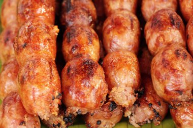 sosis Asya sokak gıda lezzetli ızgara