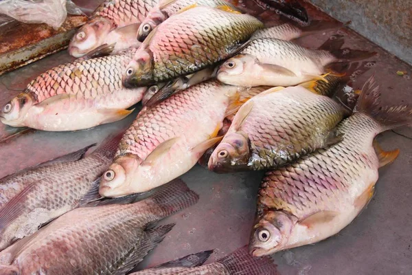 Świeżych ryb do gotowania przy ulicy żywności — Zdjęcie stockowe
