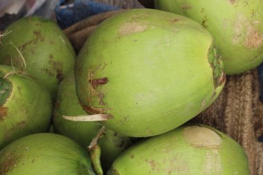 Hindistan cevizi meyve sokak gıda lezzetlidir