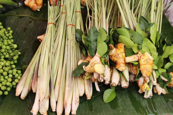 Serie vegetale per minestra piccante a cibo di strada — Foto Stock