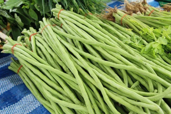 Long bean for cooking at street food — Stock Photo, Image