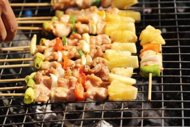 Izgara domuz Barbekü sokak gıda lezzetli