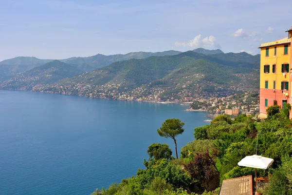 Panorama San Rocco Camogli Génova Italia — Foto de Stock