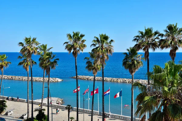 Die Strandpromenade Des Ligurischen Dorfes Mai 2020 Imperia Italy — Stockfoto