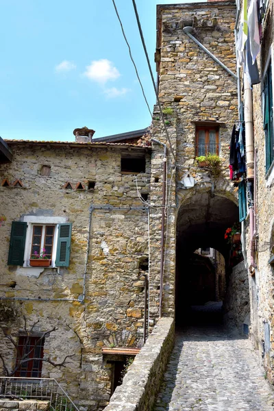 Apricale Village Médiéval Dans Province Imperia Italie — Photo