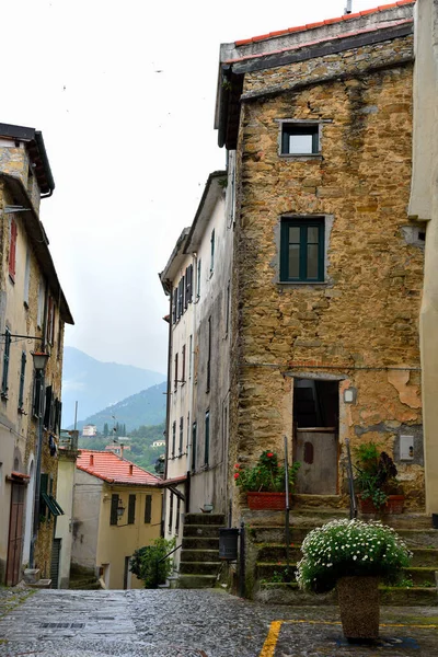 Maisons Historiques Dans Village Perinaldo Italie — Photo