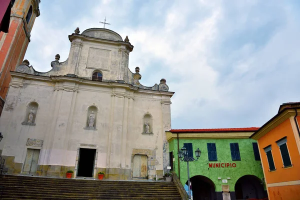 Kościół San Nicolo Wieś Perinaldo Imperia Włochy — Zdjęcie stockowe
