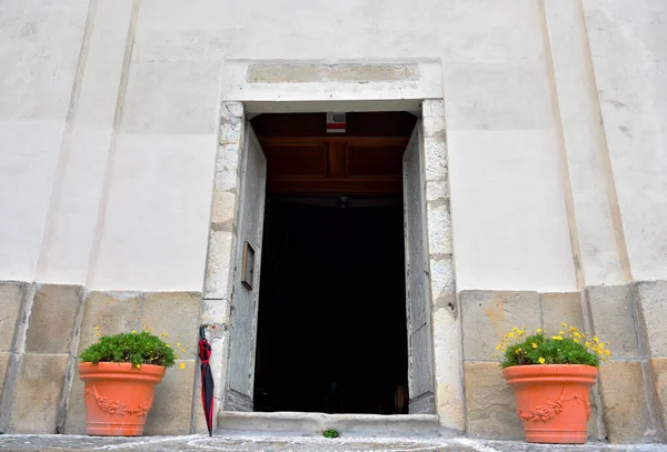 Die Kirche Von San Nicolo Dorf Von Perinaldo Imperia Italien — Stockfoto