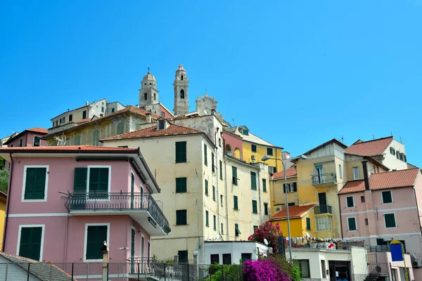 Vislumbre Aldeia Cervo Ligurian Província Imperia Itália — Fotografia de Stock