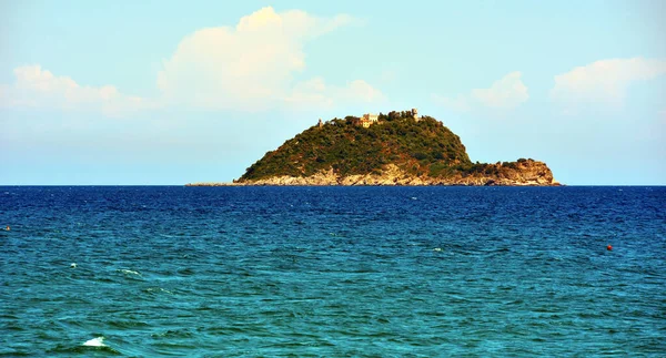 Ilha Gallinara Visto Alassio Liguria Itália — Fotografia de Stock