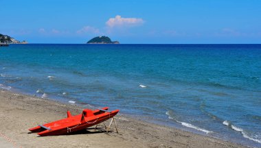 İtalya Alassio Liguria 'da deniz ve sahil