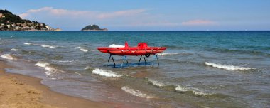 İtalya Alassio Liguria 'da deniz ve sahil