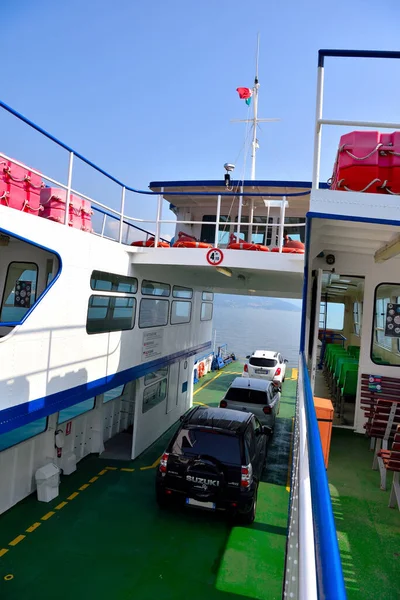 Ferry Navigation Passenger Car Transport Lake Como July 2020 Bellagio — Stock Photo, Image