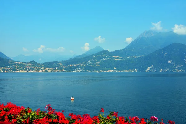 Panorama Lago Como Visto Aldeia Varenna Itália — Fotografia de Stock